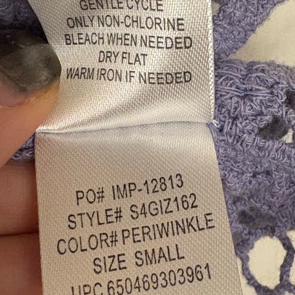 F.A.N.G Lavender Y2K Crochet Lace Tank Top Floral Knit Boho Festival Small - Picture 7 of 7